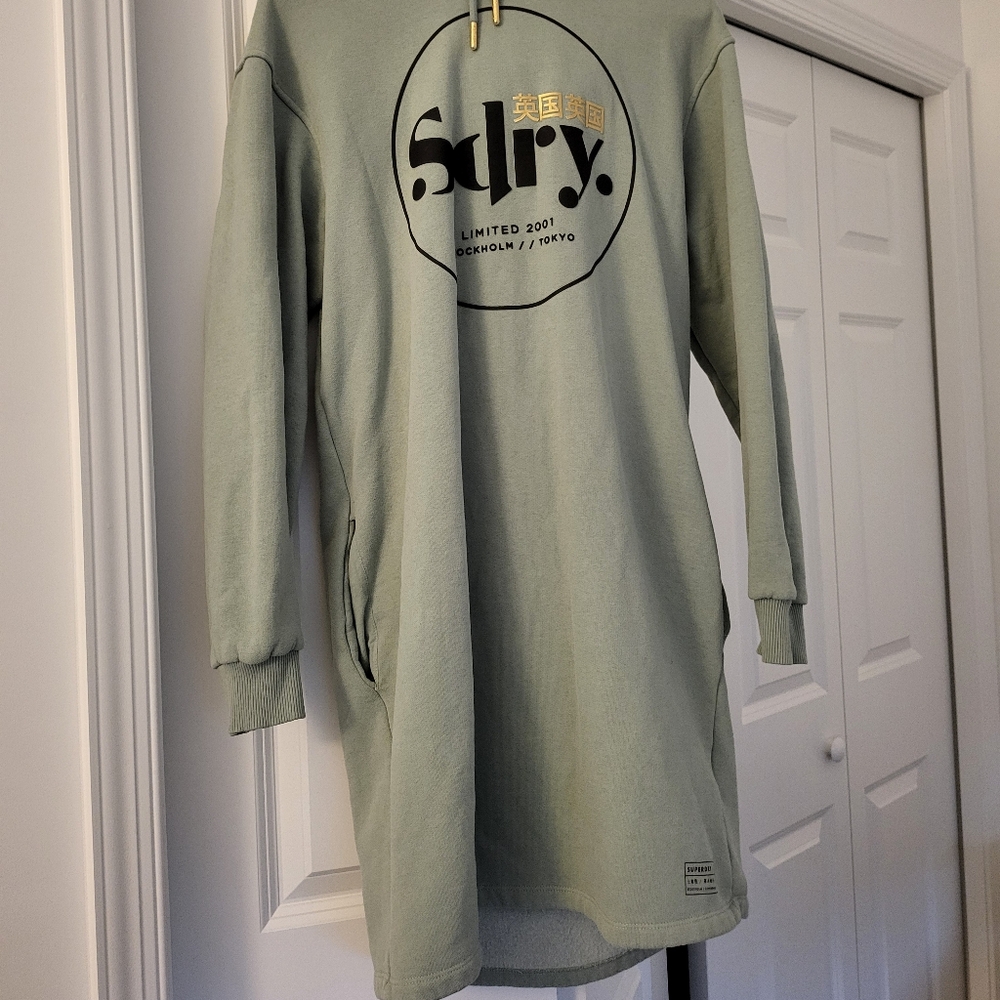 Superdry green hoodie dress